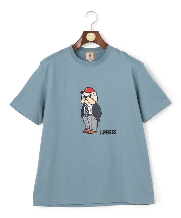 J.PRESS MEN 新デザイン【BULLDOG BOY】プリント Tシャツ サックスブルー系