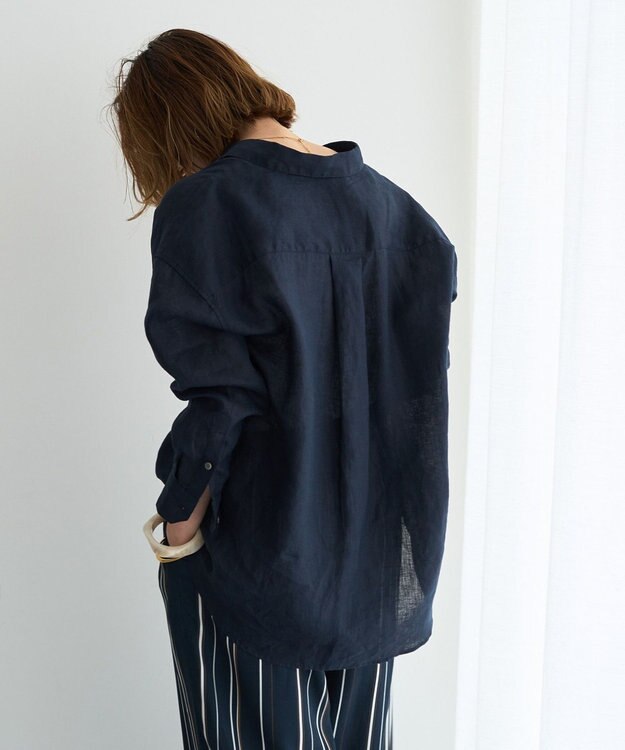 YECCA VECCA 3wayフレンチリネンシャツ White