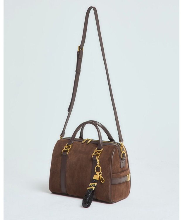 style code 【VerdeVari/ヴェルデヴァリ】スエードボストンバッグ ブラウン