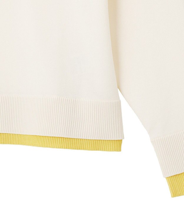 Green Parks ヘンリーネックレイヤードニットプルオーバー White