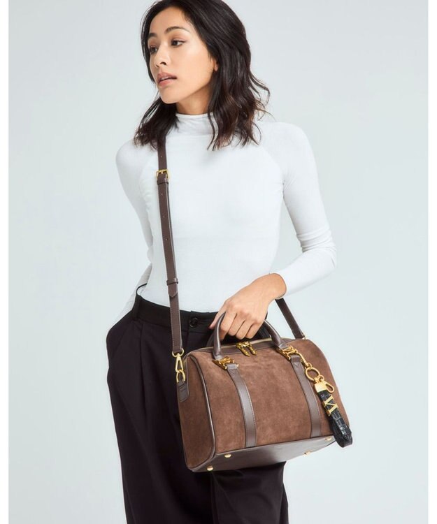 style code 【VerdeVari/ヴェルデヴァリ】スエードボストンバッグ ブラウン