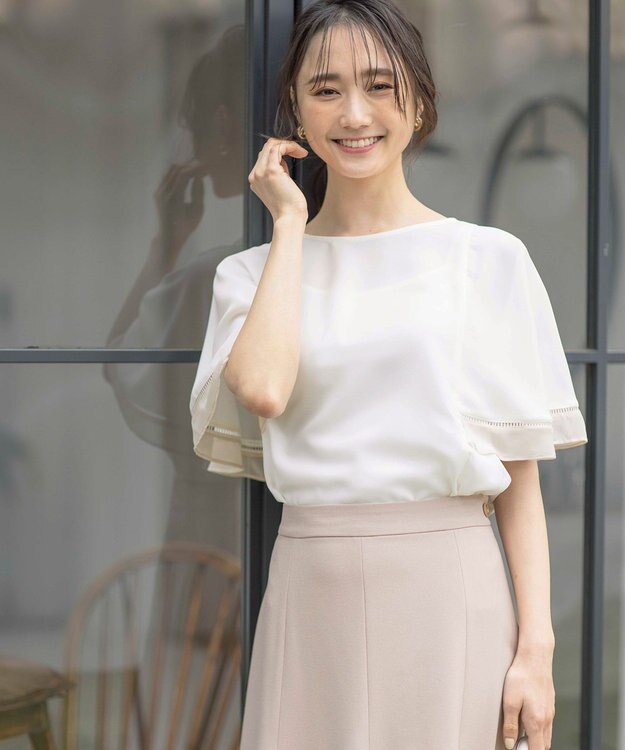 ANY SIS 【洗える】フレアスリーブ ブラウス オフ