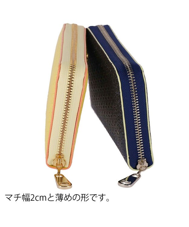 tsumori chisato CARRY キラネコフラワー ラウンドファスナー長財布 ネイビー