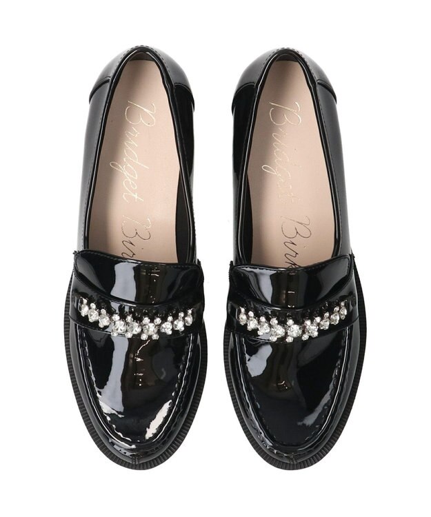 Bridget Birkin 【Bridget Birkin】ラインストーンローファー ブラックエナメル