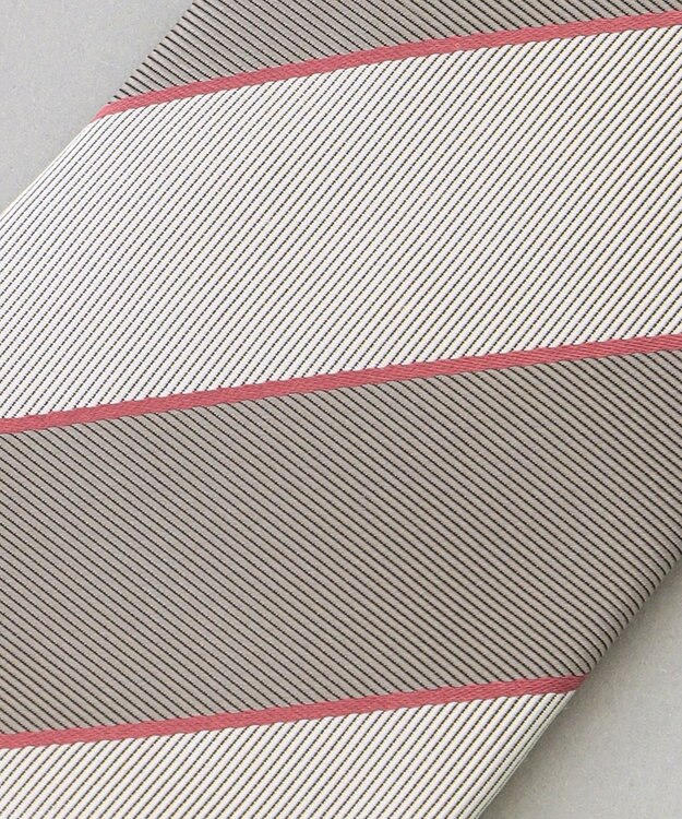 GOTAIRIKU  GOTAIRIKU別注【日本製】シルク ネクタイ_レジメンタル柄 グレー×ブラウン