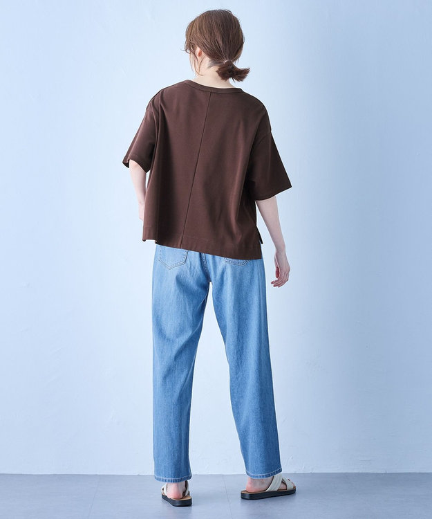 ANY L フライスワイドTシャツ ブラウン