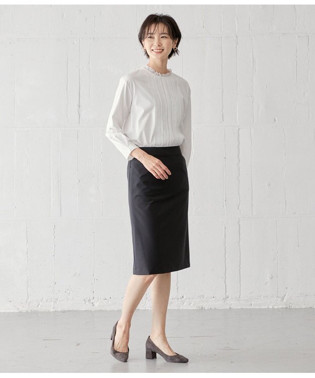 J.PRESS LADIES L BAHARIYE SOLID フレアースカート ブラック系