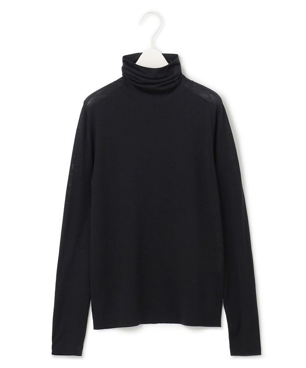 ICB 【洗える】 スムージータートル ニット ブラック系