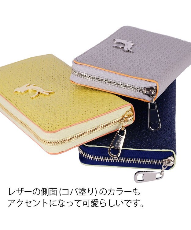 tsumori chisato CARRY キラネコフラワー ラウンドファスナー長財布 グレー