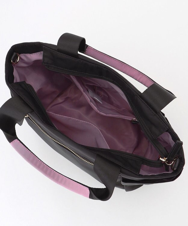 TOCCA 【サスティナブル素材・撥水・WEB＆一部店舗限定】NUOTO NYLON TOTE トートバッグ ブラック（ショルダー紫ピンク）