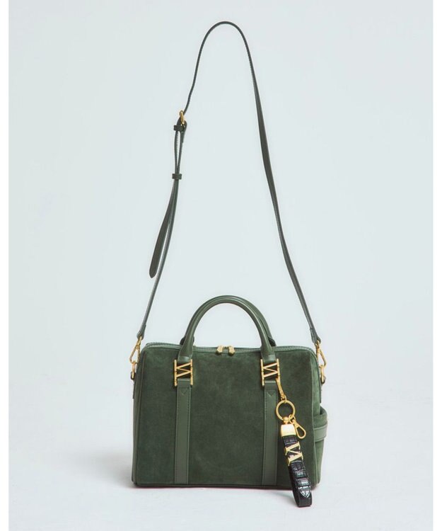 style code 【VerdeVari/ヴェルデヴァリ】スエードボストンバッグ ダークグリーン