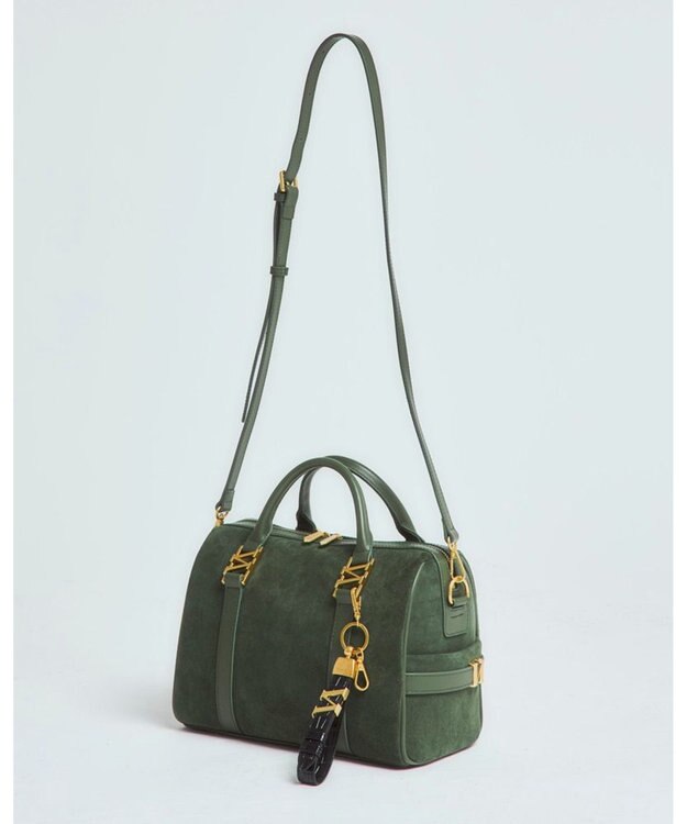 style code 【VerdeVari/ヴェルデヴァリ】スエードボストンバッグ ダークグリーン
