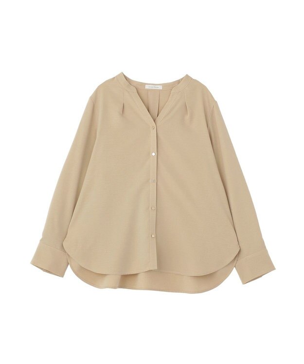 Green Parks ＳＥＴ２点スキッパーブラウス＋プリーツスカート Beige