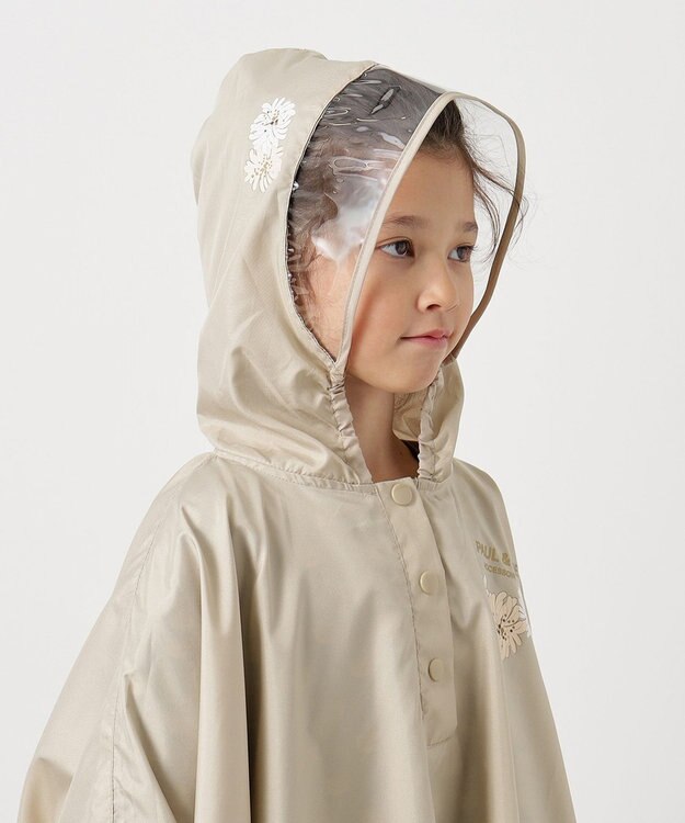 MOONBAT 【ポーチ付き】ポールアンドジョー キッズレインポンチョ ベージュ