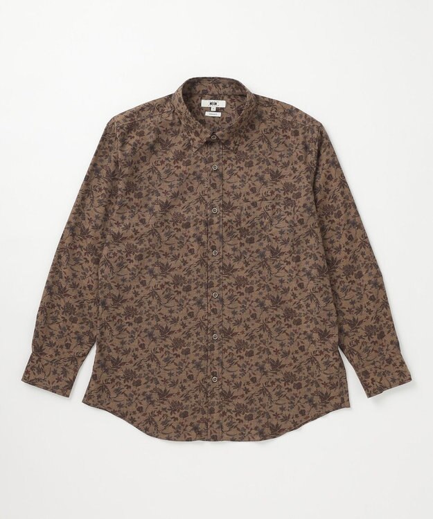 JOSEPH ABBOUD 【キングサイズ】JC花柄プリント　シャツ ダークブラウン系6