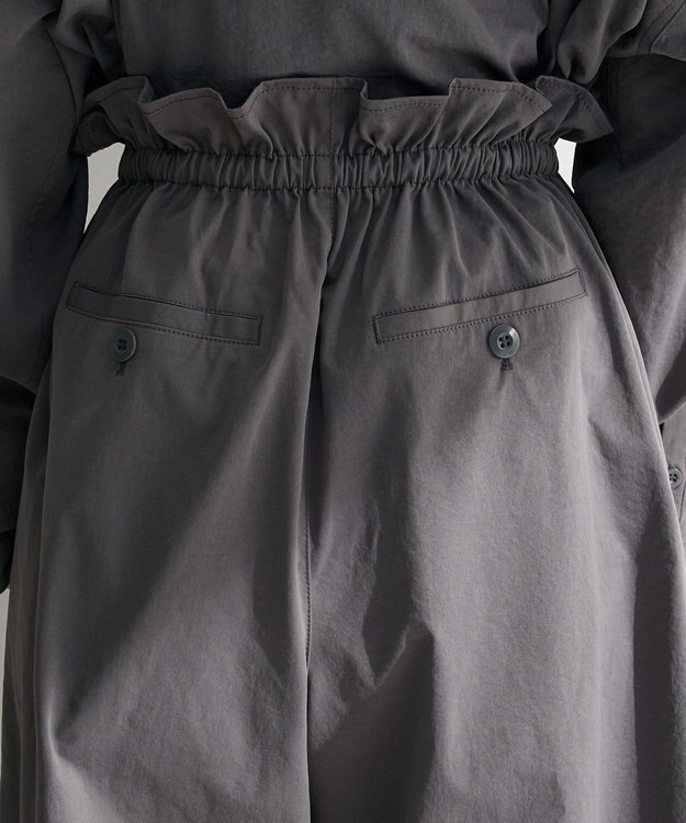 Green Parks ウエストフリルワイドコクーンパンツ Gray
