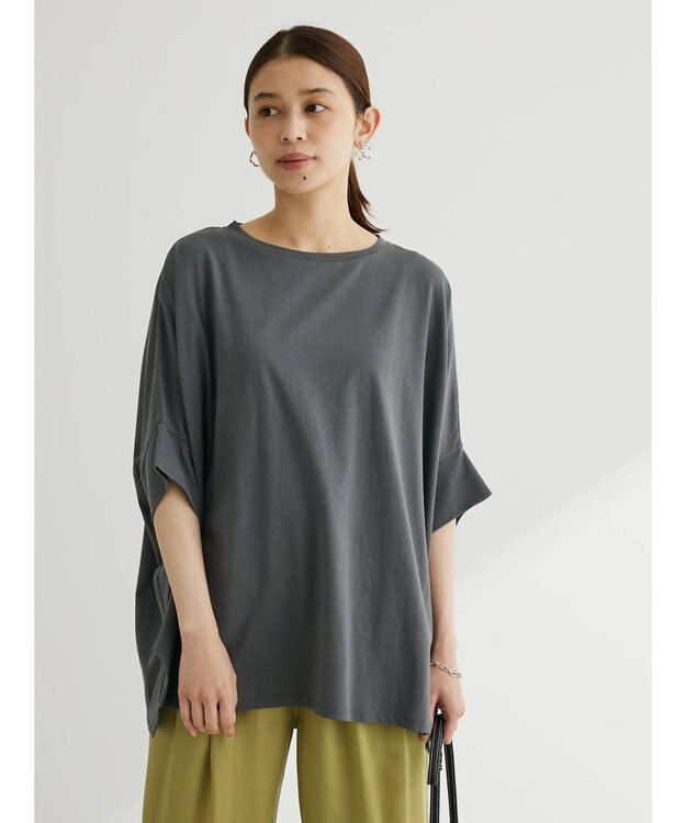 Green Parks ドルマンカット５分袖プルオーバー Gray