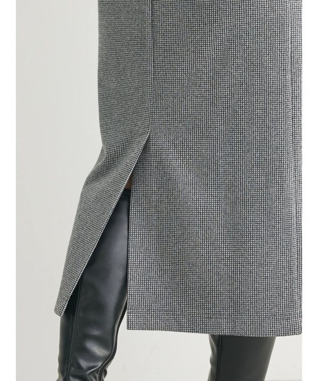 Green Parks 柄圧縮ポンチキーネックジャンスカ Black