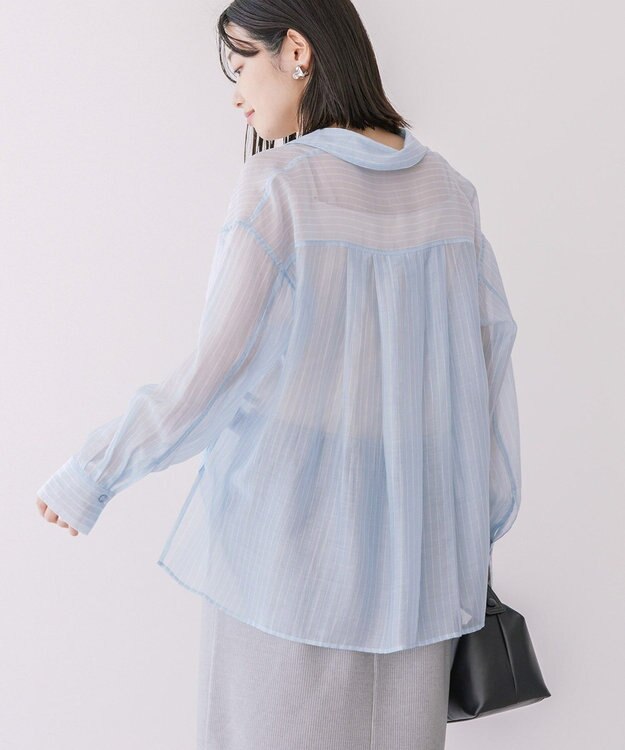 AMERICAN HOLIC シアーシャツ Stripe Sax