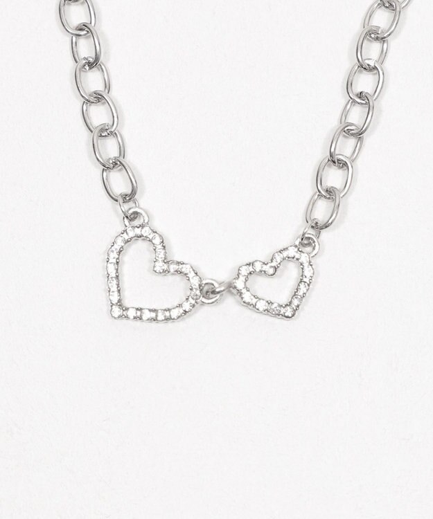 WEGO Lラインストーンダブルモチーフネックレス 柄1