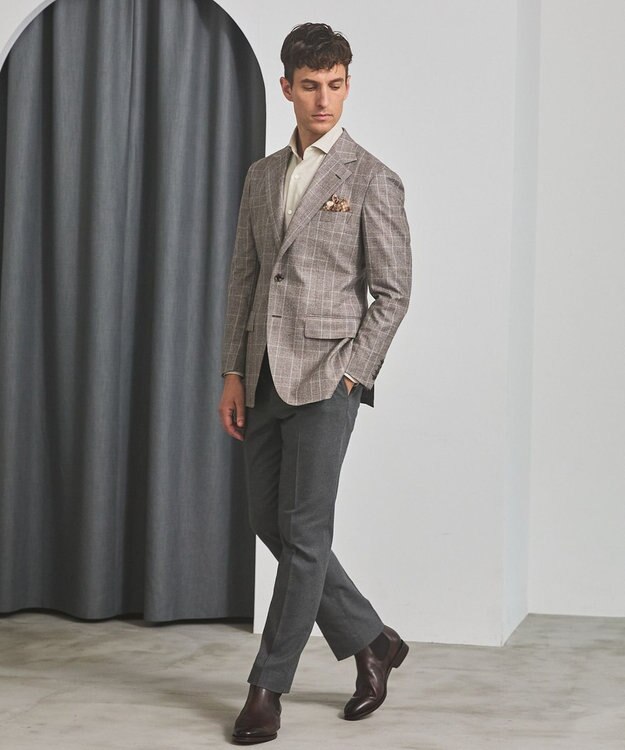 GOTAIRIKU 【洗える】コットンフラノシャツ_ カッタウェイカラー アイボリー系