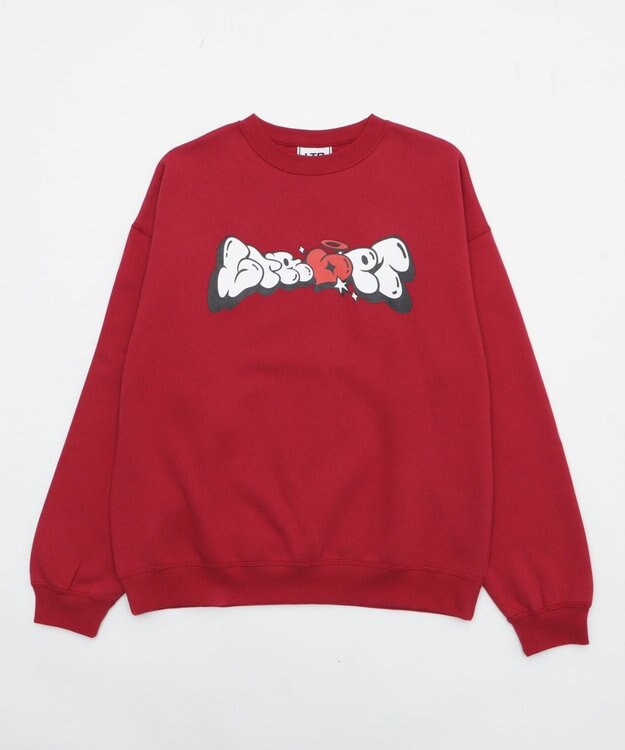 WEGO 【ユニセックス着用ITEM/MLサイズ展開】ハートモチーフプルオーバー レッド