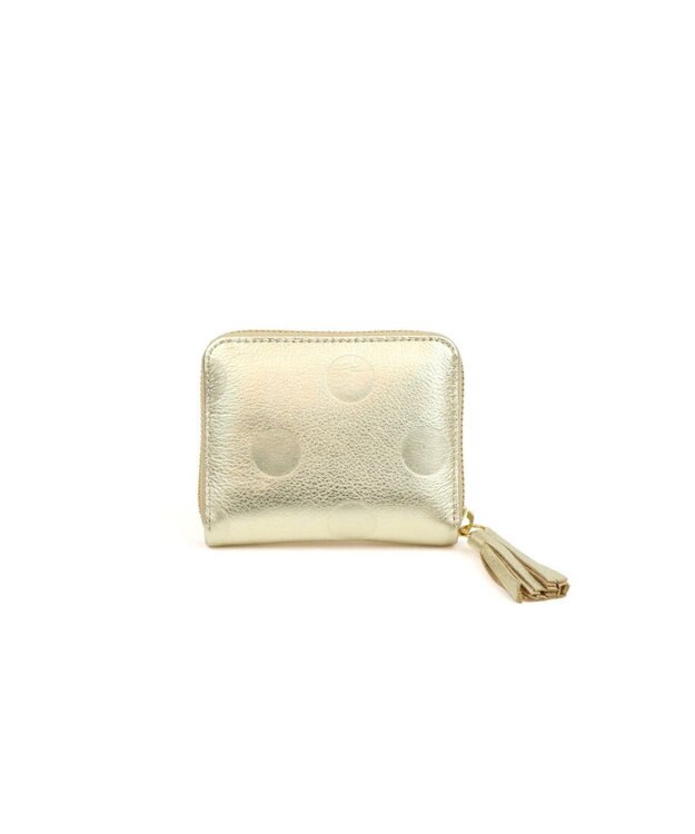 UNBILLION ペルケ perche / ドット型押し・ジャバラカードウォレット ゴールド