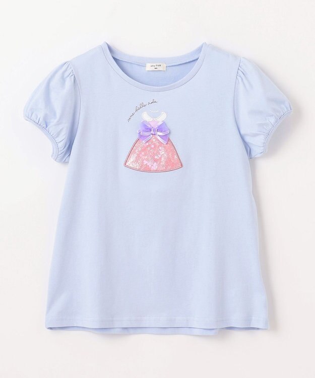 ANY KIDS しゃらしゃらモチーフ Tシャツ サックスブルー（ドレス）