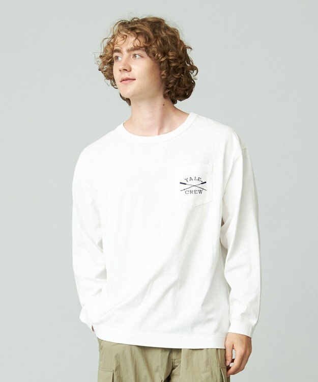 J.PRESS YORK STREET 【UNISEX】YALEポケットTEEシャツ ホワイト系