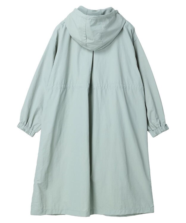 Green Parks フーデットロングコート Blue Green