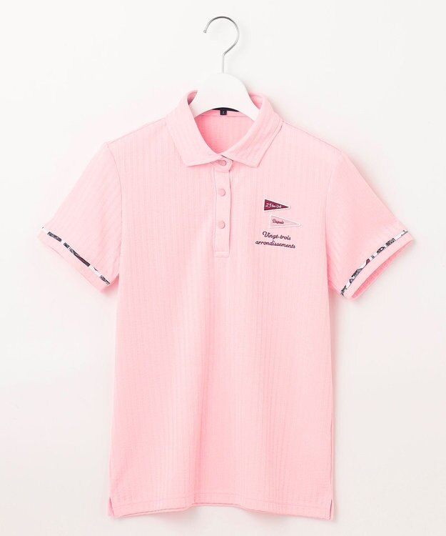 23区GOLF 【WOMEN】【吸水速乾/UVカット】サッカーポロシャツ ピンク系