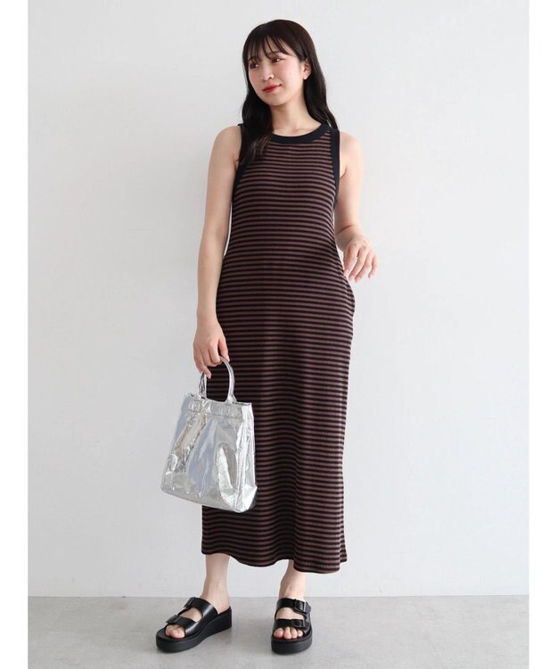 Green Parks ・ＳＵＧＡＲ　ＳＰＯＯＮ　ボーダーアメスリワンピース Black