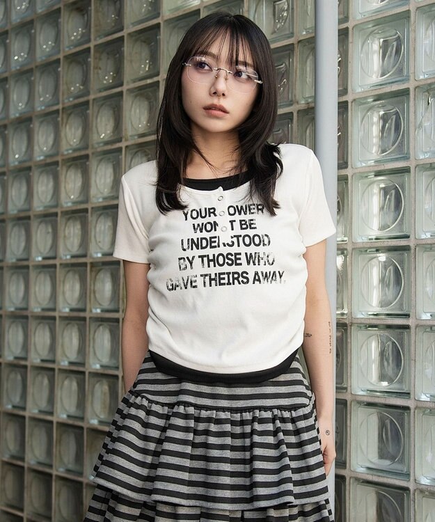 WEGO レイヤードグラフィックT ホワイト