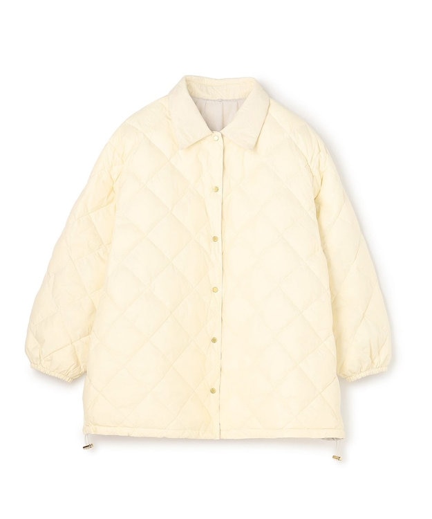 UNFILO L 【自宅で洗濯OK / ファー襟取り外し可能】TAIONコラボ ボア襟 リバーシブルダウン アイボリー