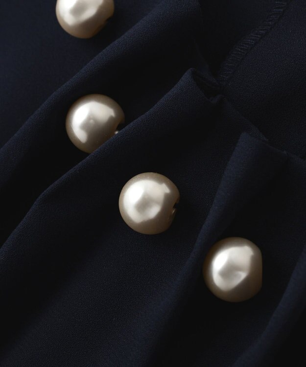 YECCA VECCA パールタックブラウス Navy