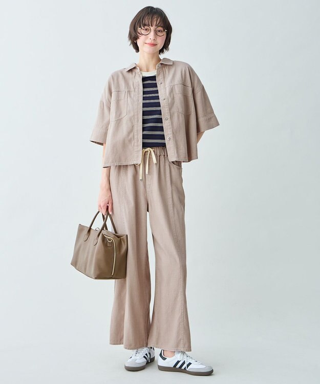 ANY L ライトオンスデニムシャツ ベージュ