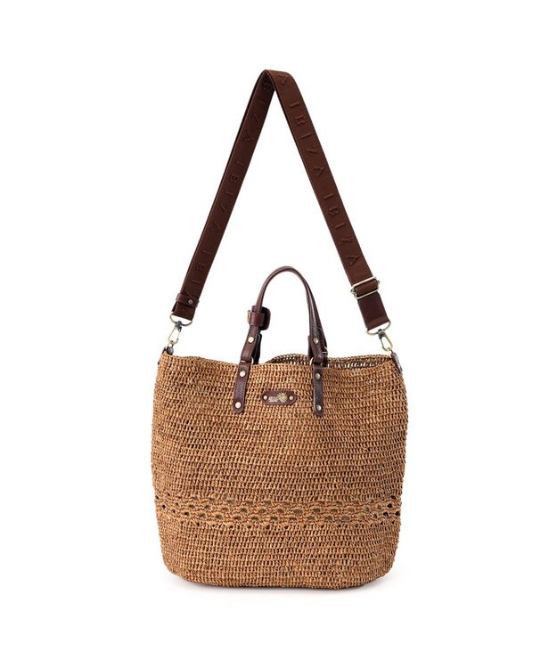 IBIZA ラフィア　2WAYバッグ 濃茶