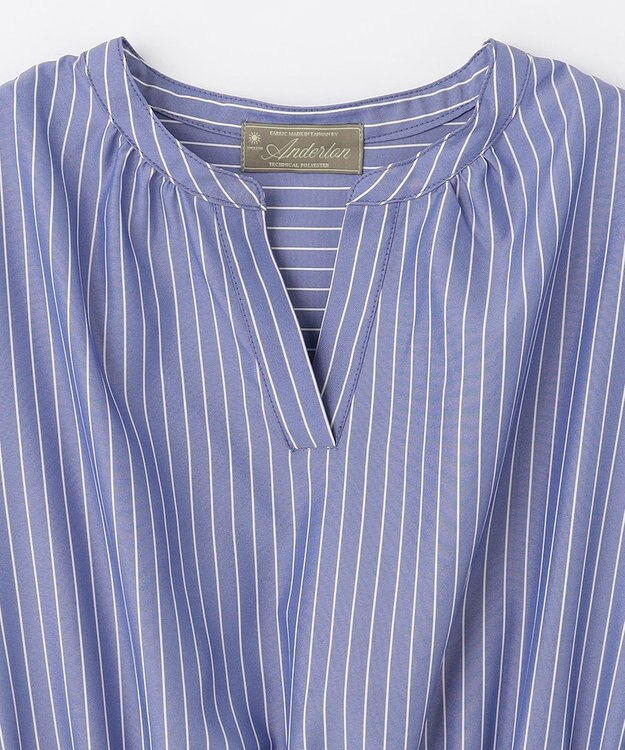 ANY 【UVケア・接触冷感・吸水速乾】ラク映え スキッパーワンピース ブルー系