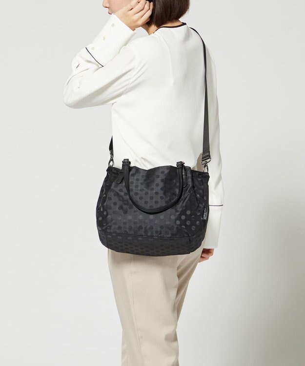 Y'SACCS 【Y’SACCS vous et】ドットジャカード マルチウェイトート Sサイズ ブラック