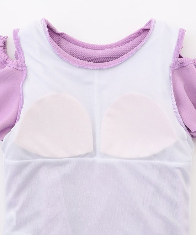 ANY KIDS 【UVカット】2WAYショルダーセパレート水着 ラベンダー×ラベンダーチェック