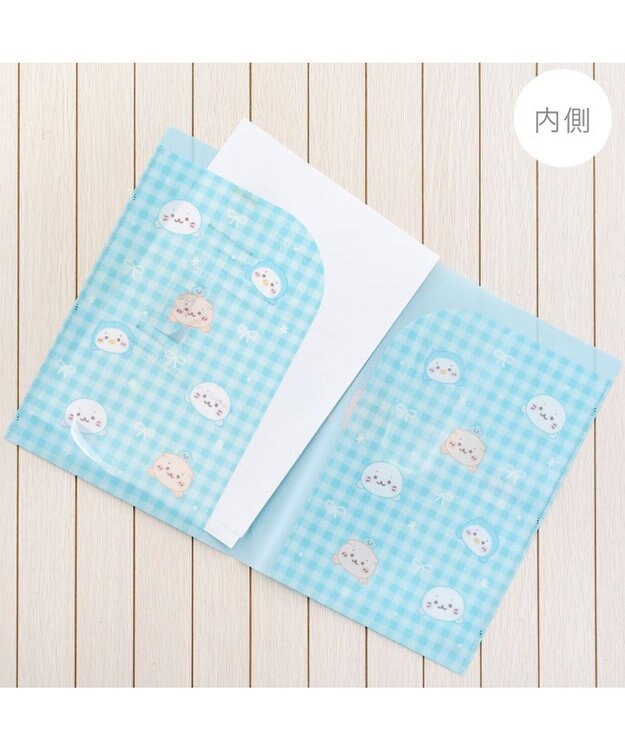 Mother garden しろたん A4見開きクリアファイル 2枚セット 《水色/ 白色》 水色 白セット