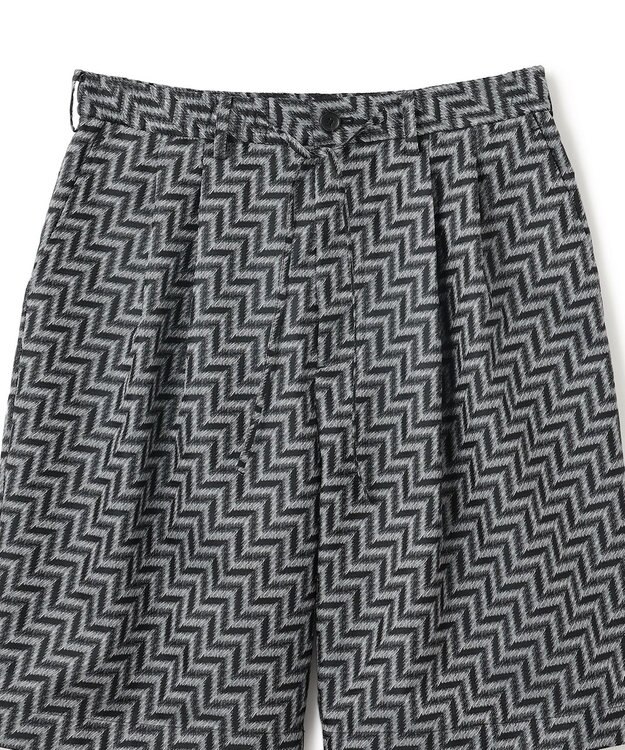 JOSEPH HOMME 【HIGH GRADE LINE】カスリシェブロンジャガード　ドロスト付ワイドショートパンツ / WAVE 2TUCK SHORTS ブラック系5