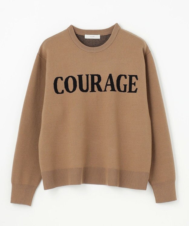 ANY 【洗濯機可】スウェットライクロゴニット キャメル