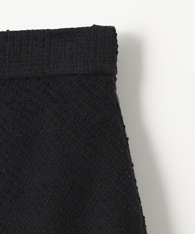 NAVE 【Nave】ストライプツィード  フレアースカート ブラック系