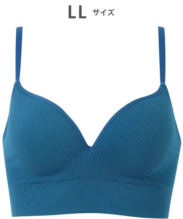 WACOAL ノンワイヤーブラ 【GOCOCi ゴコチ】 ぴったりフィット アンダー部分のズレを軽減 洗濯機洗い可能(ネット使用) ブラトップ レディース ハーフトップ CGG255 /ワコール ブルー