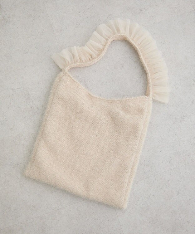 Green Parks ・ＱＵＯＮ　フリルニットワンショルダー Ivory