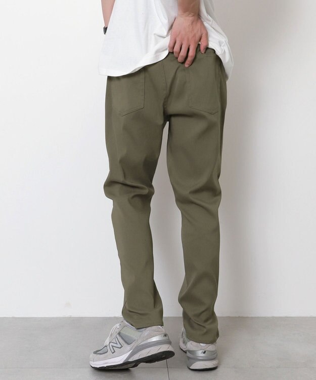 WEGO 【接触冷感/吸水速乾/ストレッチ/ウエスト紐/らくらくのびる/MLサイズ展開】カルゼレギンスアンクルパンツ カーキ