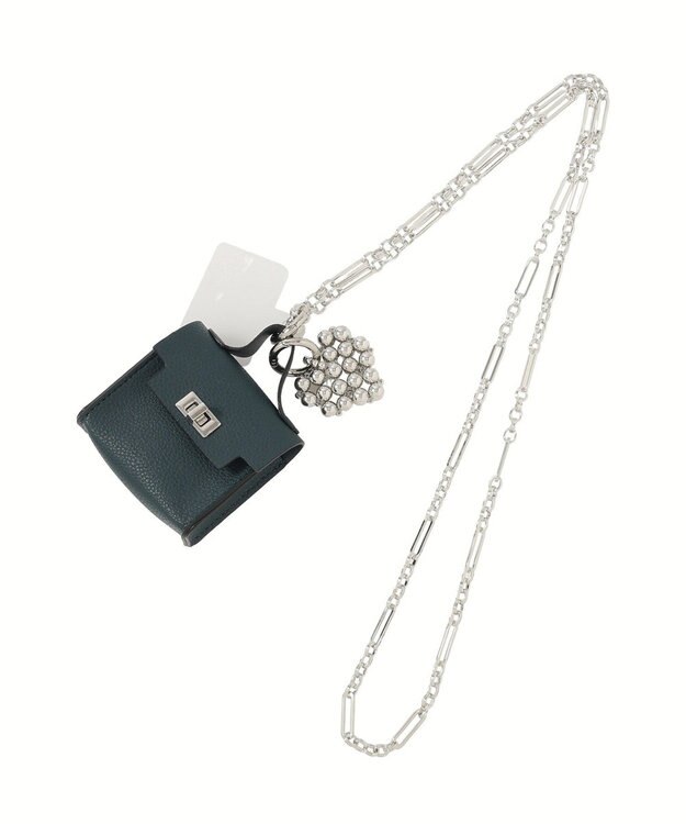 earth music&ecology マイクロミニバッグメタルハートチェーンチャーム Blue Green