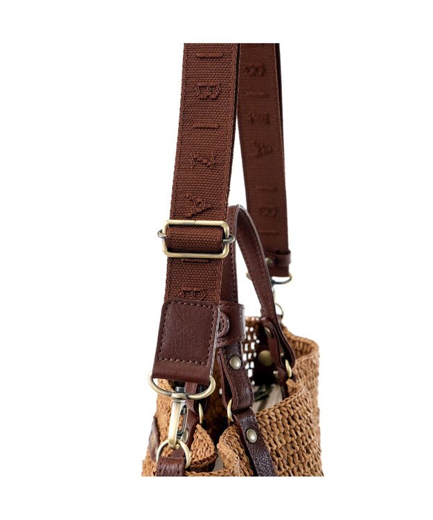 IBIZA ラフィア　2WAYバッグ 濃茶