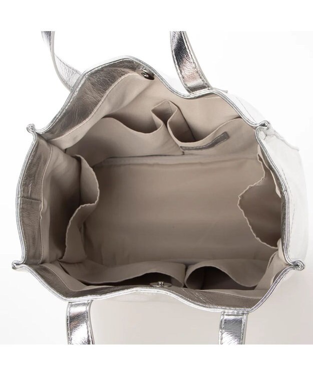 UNBILLION カシュカシュ cachecache / ソフトメタリックショッパートートS シルバー